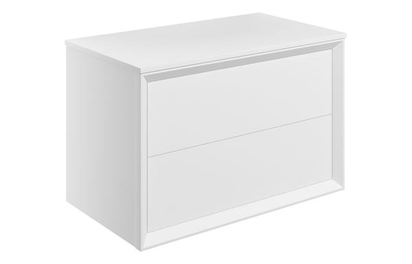 Plush 810mm Wall Hung 2 Drawer Basin Unit & Top - Matt White